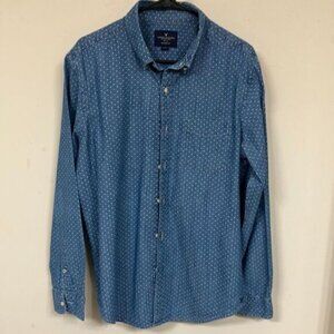 AE Polka Dot Button Down American Eagle Outfitters Shirt Unisex Shacket Sz L